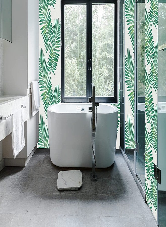 Elton DIY Wall Paper/Wall Sticker Self Adhesive Nature Green And Pastel Combination Elegant Living Room Bed Room Decoration Furniture Make Over Interior Exterior Easily Removable Havana Palm(45x300cm) - Image 3